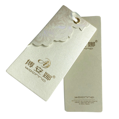 comprar Papel reciclado feito sob encomenda Hang Tags Paper Label Tags Cardstock com corda do Grosgrain online manufacture