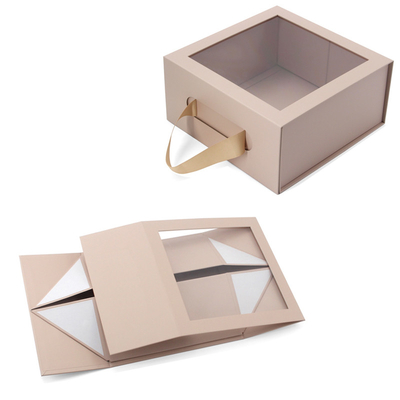 comprar Caixa de presente dobrável com logotipo personalizado com fita Bolso de caixa de Kraft embalagem Caixas de janela de fita online manufacture