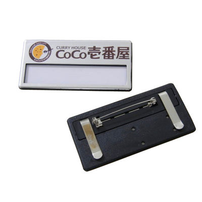 comprar Logotipo personalizado etiquetas de nome imprimíveis insígnias personalizadas de nome com pin de segurança para conferência online manufacture