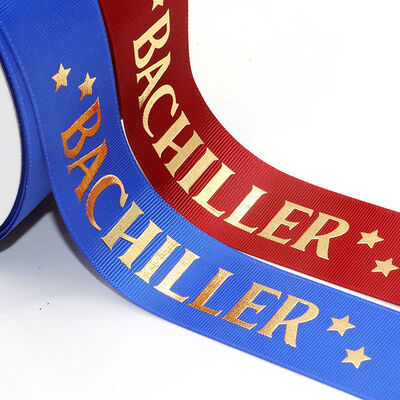 Comprar Custom Grosgrain Ribbon with Gold Foil Logo | Personalized Polyester Ribbon for Packaging Fabricação em linha