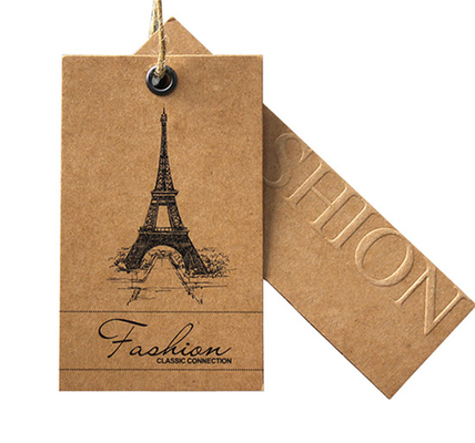 comprar Papel de embalagem impresso feito sob encomenda Hang Tags de Brown para a roupa com logotipo gravado online manufacture