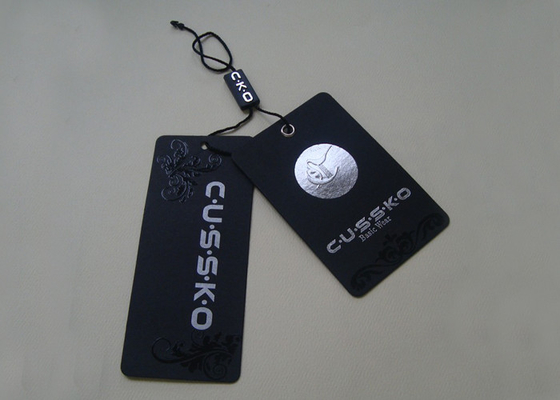 comprar Logotipo de revestimento UV impresso da folha de prata da etiqueta plástica de papel do selo de Hang Tags For Clothing Line online manufacture