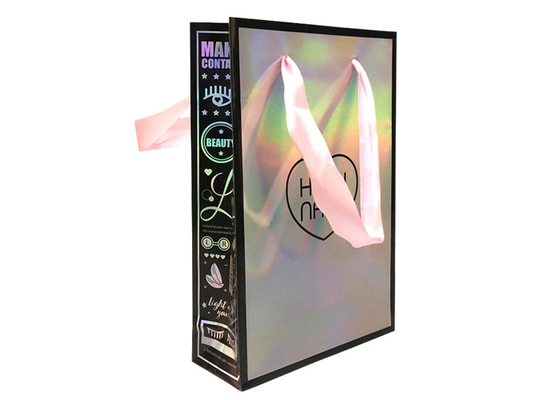 comprar Anunciou os sacos de compras luxuosos do papel do holograma em linha com impressão da arte finala online manufacture