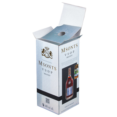 Bom preço. Caixa de presente de papel ondulada do vinho da F-flauta da ordem com a folha de ouro que carimba o logotipo on-line