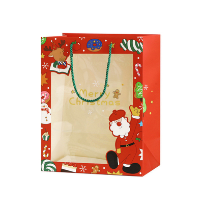 Bom preço. O costume imprimiu sacos de portador de papel com a janela clara para o presente do Natal on-line