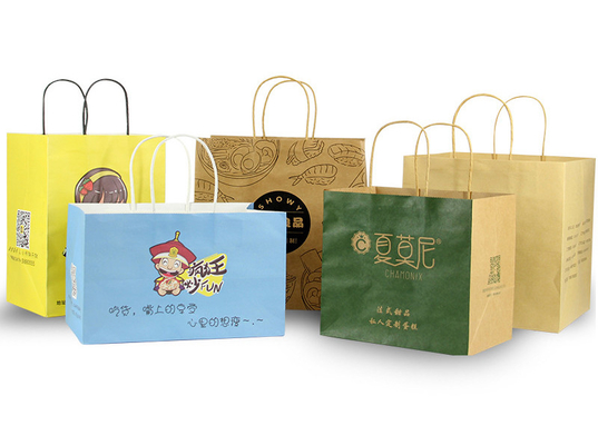 Bom preço. Sacos de papel impressos feitos sob encomenda por atacado Pacakging de Kraft para a entrega Fctory do alimento on-line