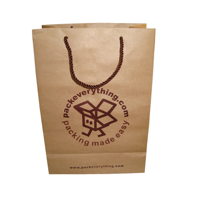 Bom preço. Sacos de portador impressos do papel de embalagem de Brown dos sacos da mercadoria de Kraft que empacotam a venda por atacado on-line
