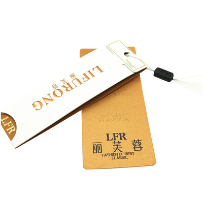 Bom preço. As etiquetas de papel do balanço do tipo da roupa luxuosa feita sob encomenda gravam a folha de ouro que carimba o logotipo on-line