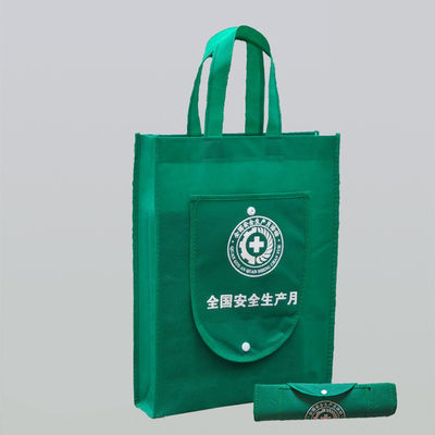 Bom preço. Sacos de compras dobráveis não tecidos com botão rápido Sacos de compras auxiliares com bolso dianteiro on-line