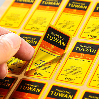 Bom preço. Adesivos personalizados com impressão em foil dourado, etiquetas metálicas em relevo e adesivos metálicos personalizados on-line