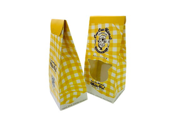 Caixa de embalagem de presente impressa personalizada com janela. Caixas de papéis para biscoitos, doces, doces e pequenos presentes.
