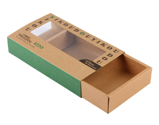 Bom preço. Caixas de gaveta de papel kraft marrom personalizadas embalagem com janela PET atacado on-line
