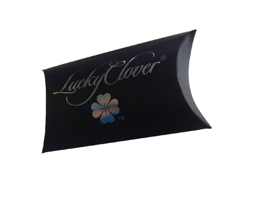 Bom preço. Impressão de caixa de cor de travesseiro de papel preto personalizado com logotipo de estampagem de folha de prata on-line