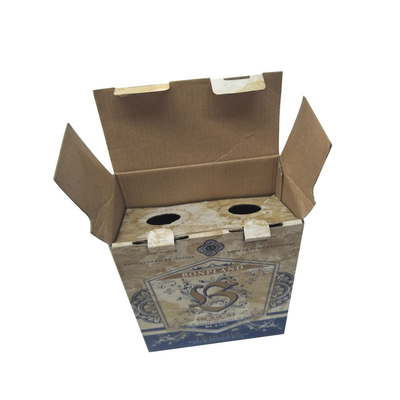 Bom preço. A única parede impressa corrugou o pacote gêmeo de papel das garrafas de Tuck Top Auto Bottom Box on-line
