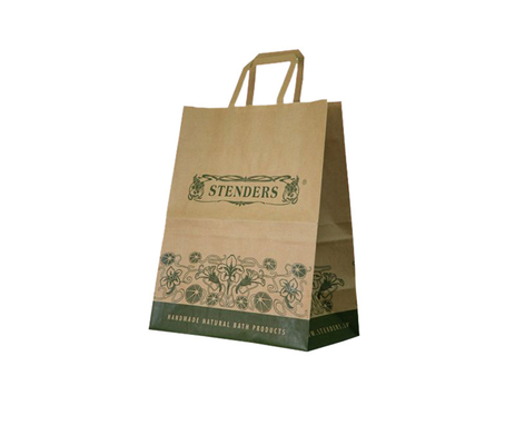 Bom preço. Sacos impressos do almoço do papel de embalagem de Brown que empacotam com o fornecedor de papel liso do punho on-line