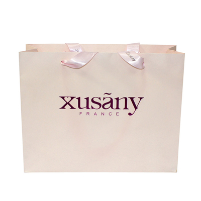 Bom preço. Costume relativo à promoção logotipo de papel luxuoso impresso de Tote Bags With Purple Foil do Euro on-line