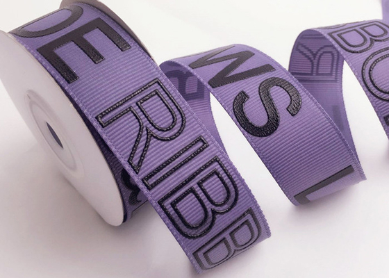 Bom preço. Impressão personalizada de fita grosseira com logotipo 3D em relevo para marca de luxo on-line