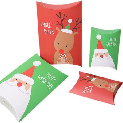 Pacotes coloridos personalizados com caixa de travesseiro de papel impresso para presente de Natal
